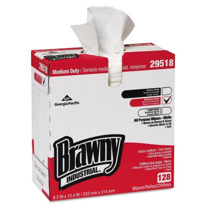 Brawny Ind. Airlaid Med-Duty Wipers, Cloth, 9 1/5 x 12 2/5, WE, 128/BX, 10 BX/CT1
