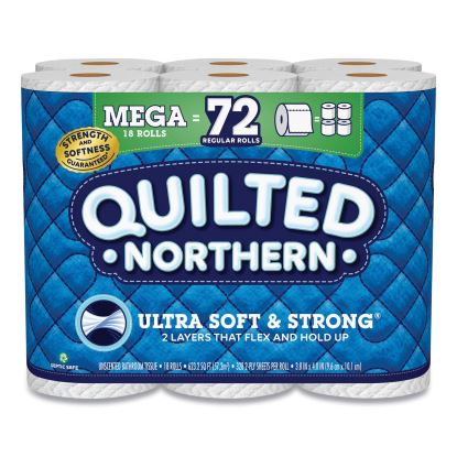 Ultra Soft and Strong Bathroom Tissue, Mega Rolls, Septic Safe, 2-Ply, White, 328 Sheets/Roll, 18 Rolls/Carton1