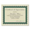 Metallic Border Certificates, 11 x 8.5, Ivory/Green with Green Border, 100/Pack1