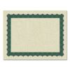 Metallic Border Certificates, 11 x 8.5, Ivory/Green with Green Border, 100/Pack2