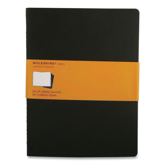 Cahier Journal, 1 Subject, Narrow Rule, Black Cover, 9.75 x 7.5, 120 Sheets, 3/Pack1