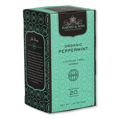 Premium Tea, Organic Peppermint Herbal Tea, Individually Wrapped Tea Bags, 20/Box1