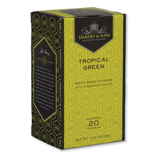 Premium Tea, Tropical Green Tea, Individually Wrapped Tea Bags, 20/Box1