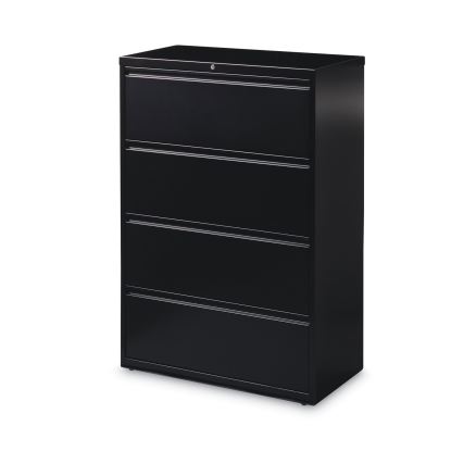 Lateral File Cabinet, 4 Letter/Legal/A4-Size File Drawers, Black, 36 x 18.62 x 52.51