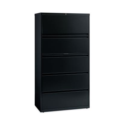 Lateral File Cabinet, 5 Letter/Legal/A4-Size File Drawers, Black, 30 x 18.62 x 67.621