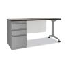 Modern Teacher Series Left Pedestal Desk, 60 x 24 x 28.75, Weathered Charcoal/Silver2
