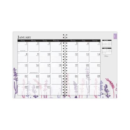 Recycled WildFlower Weekly/Monthly Planner, Wild Flower Artwork, 11 x 8.5, Gray/White/Purple Cover, 12-Month (Jan-Dec): 20231