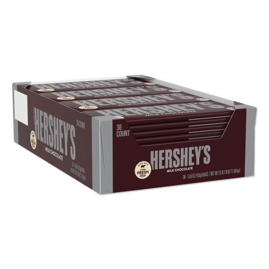 Chocolate Bars, Milk Chocolate, 55.8 oz, 36/Box1