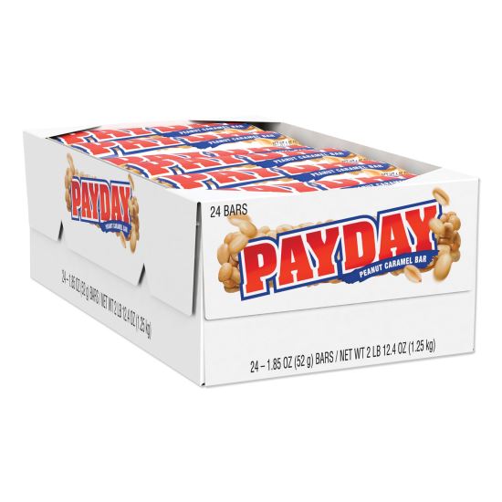 PayDay Chewy Candy Bars, Peanut Caramel, 1.85 oz, 24/Box1