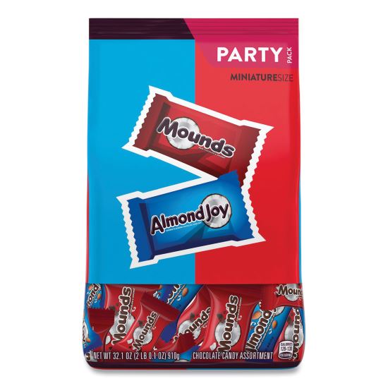 Almond Joy and Mounds Chocolate Minature Size Party Pack, 32.1 oz Bag, Approximately 63 Pieces1