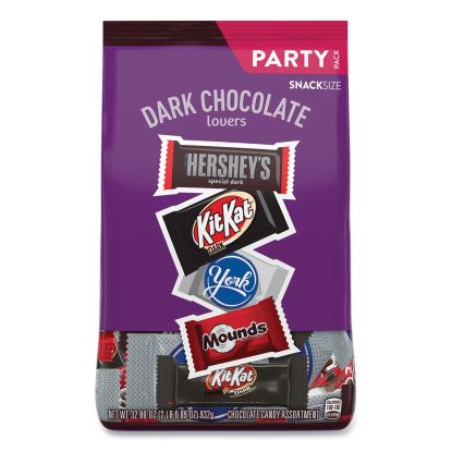 Dark Chocolate Lovers Snack Size Party Pack, 32.89 oz Bag, Approximately 60 Pieces1