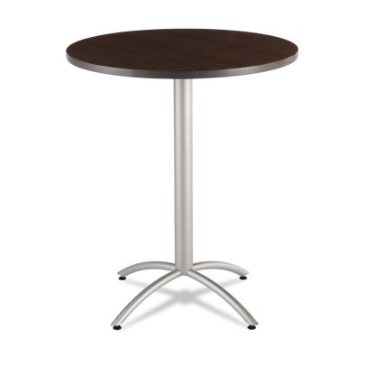 CafeWorks Table, Bistro-Height, Round Top, 36" dia x 30"h, Walnut/Silver1