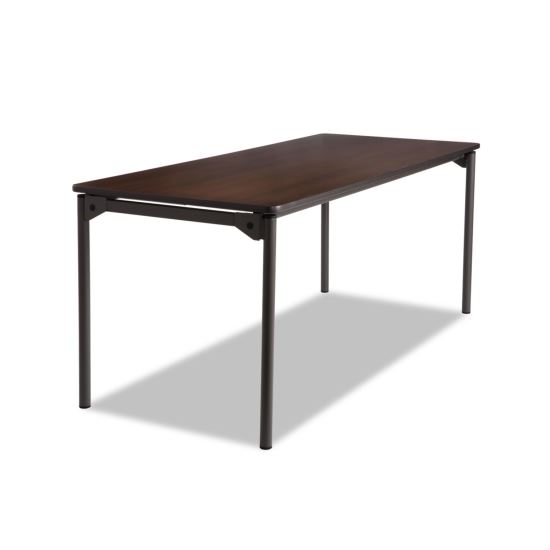 Maxx Legroom Wood Folding Table, Rectangular Top, 72 x 30 x 29.5, Walnut/Charcoal1