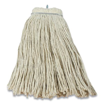 Layflat Regular Screw-Type Mop Head, Cotton, 24 oz, 1" Headband, White1