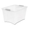 Stack and Pull Latching Flat Lid Storage Box, 13.5 gal, 22" x 16.5" x 13.03", Clear2