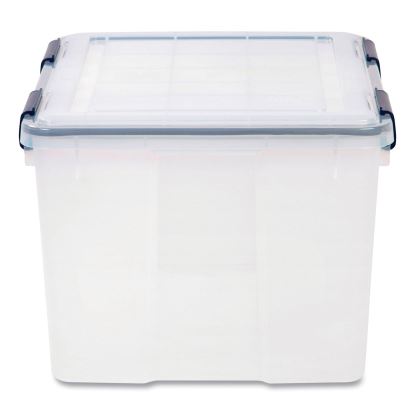 WEATHERTIGHT Latching Flat Lid Storage Box, 11.5 gal, 15.7" x 19.7" x 11.7", Clear1