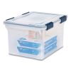 WEATHERTIGHT File Box, Letter/Legal Files, 15.5 x 17.9 x 10.8, Clear/Blue Accents2