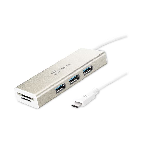 USB-C 3-Port Hub with SD/Micro SD Card Reader, Silver1