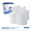 Critical Clean Wipers for Bleach, Disinfectants, Sanitizers WetTask Customizable Wet Wiping System, w/Bucket, 140/Roll, 6/CT2