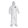 A20 Elastic Back and Ankle Hood and Boot Coveralls, X-Large, White, 24/Carton1