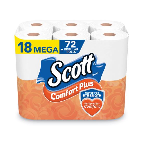 ComfortPlus Toilet Paper, Mega Roll, Septic Safe, 1-Ply, White, 425 Sheets/Roll, 18 Rolls/Pack1