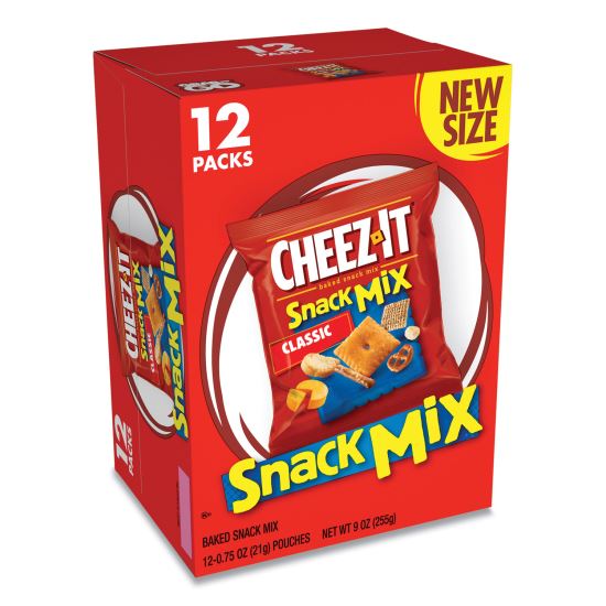 Snack Mix, Cheese, 0.75 oz Bag, 12/Box1