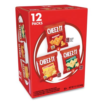 Baked Snack Crackers, Variety Pack, 0.75 oz Bag, 12/Box1