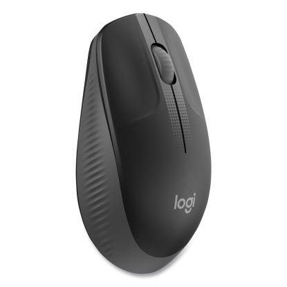 M190 Wireless Optical Mouse, 2.4 GHz Frequency/33 ft Wireless Range, Left/Right Hand Use, Black/Gray1