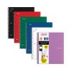 Wirebound Notebook, 1 Subject, Medium/College Rule, Randomly Assorted Covers, 11 x 8.5, 100 Sheets, 6/Pack1