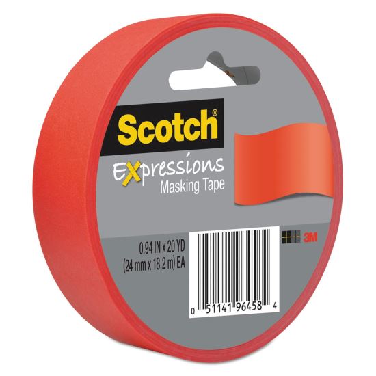 Expressions Masking Tape, 3" Core, 0.94" x 20 yds, Primary Red1