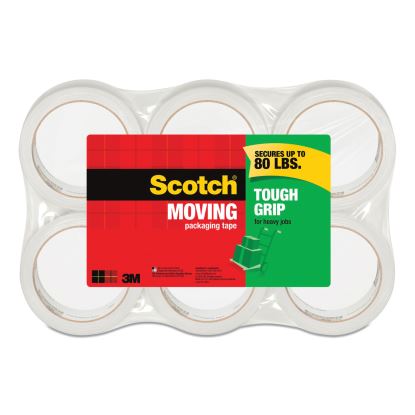 Tough Grip Moving Packaging Tape, 3" Core, 1.88" x 43.7 yds, Clear, 6/Pack1