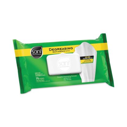 Degreasing Multi-Surface Wipes, 11.5 x 10, 75 Wipes/Pack, 9 Packs/Carton1