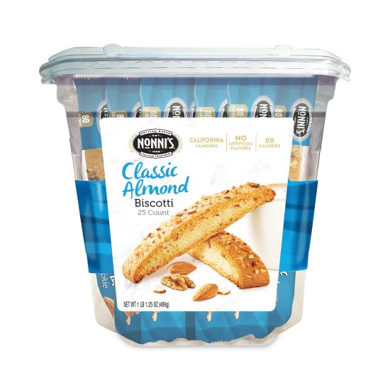 Biscotti, Classic Almond, 0.69 oz Individually Wrapped, 25/Pack1