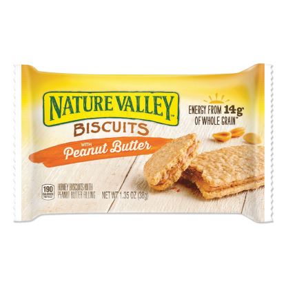 Biscuits, Honey with Peanut Butter, 1.35 oz Pouch, 16/Box1