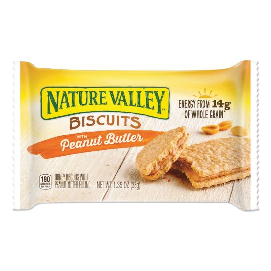 Biscuits, Honey with Peanut Butter, 1.35 oz Pouch, 16/Box1