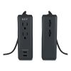 Indoor Extension Cord with USB Ports, 8 ft, 12 A, Black2