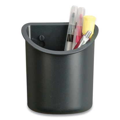 Verticalmate Plastic Pencil Cup, 4.25 x 4.25 x 5, Fabric Panel Mount, Gray1