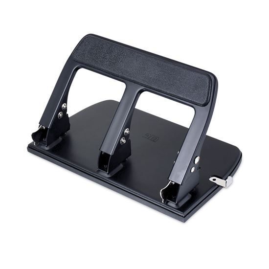 40-Sheet Three-Hole Punch with Padded Handle, 9/32" Holes, Black1