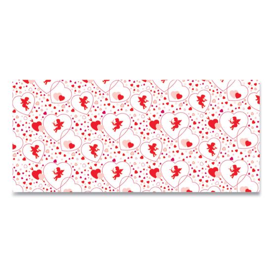 Corobuff Corrugated Paper Roll, 48" x 25 ft, Cupids Hearts1