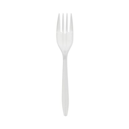 Fieldware Polypropylene Cutlery, Fork, Mediumweight, White, 1,000/Carton1