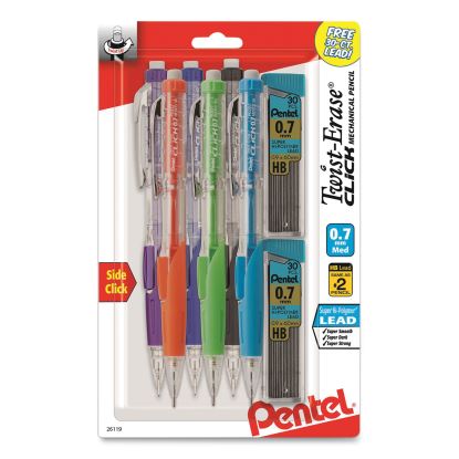 Twist-Erase CLICK Mechanical Pencil, 0.7 mm, HB (#2.5), Black Lead, Assorted Barrel Colors, 6/Pack1