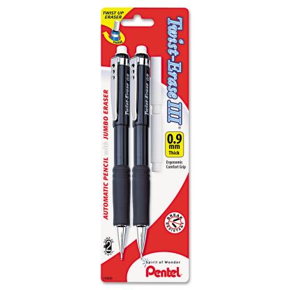 Picture of Twist-Erase III Mechanical Pencil, 0.9 mm, HB (#2.5), Black Lead, Assorted Barrel Colors, 2/Pack