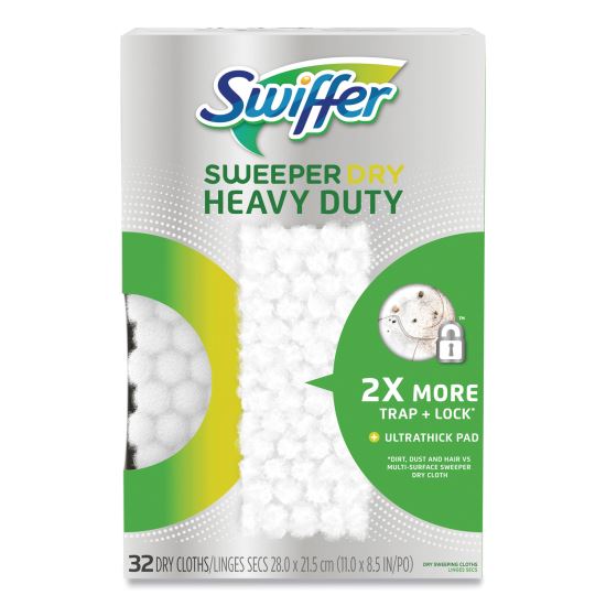 Heavy-Duty Dry Refill Cloths, White, 11 x 8.5, 32/Pack1