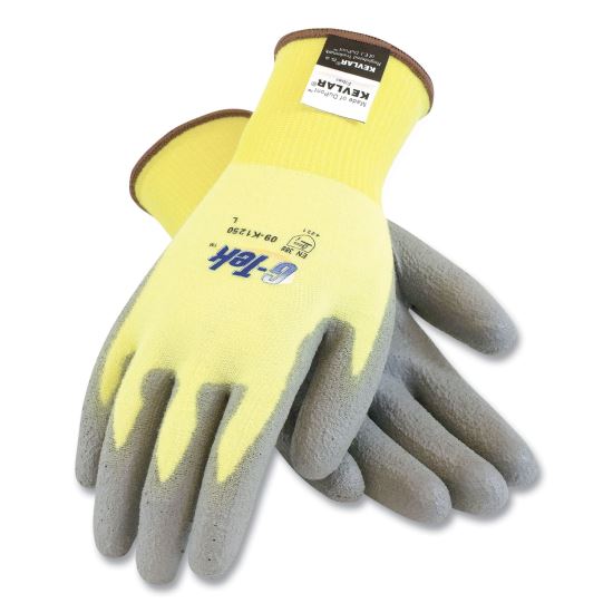 G-Tek KEV Cut-Resistant Seamless-Knit Gloves, X-Large (Size 10), Yellow/Gray, 12 Pairs1