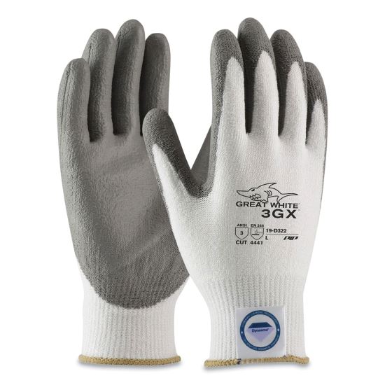 Great White 3GX Seamless Knit Dyneema Diamond Blended Gloves, Large, White/Gray1