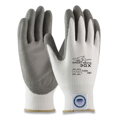 Great White 3GX Seamless Knit Dyneema Diamond Blended Gloves, Small, White/Gray1