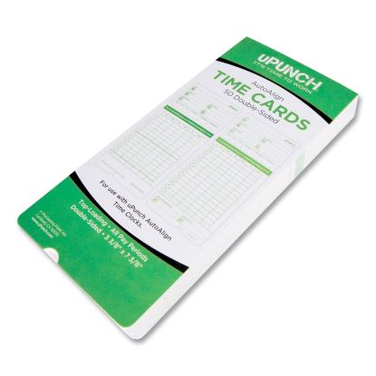 Time Clock Cards for uPunch HN3000, Two Sides, 7.37 x 3.37, 50/Pack1