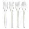 Mediumweight Plastic Cutlery, Fork, White, 300/Pack2