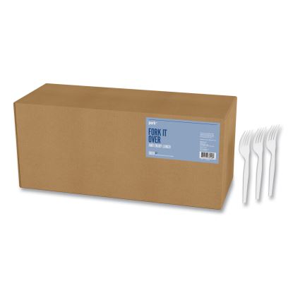 Mediumweight Plastic Cutlery, Fork, White, 1,000/Pack1