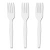 Mediumweight Plastic Cutlery, Fork, White, 1,000/Pack2